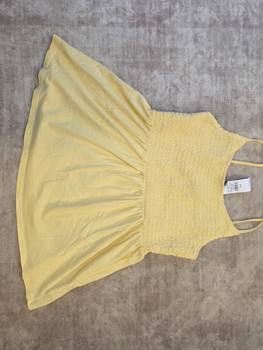 American Eagle Outfitters Pale Yellow Smocked Tank Top American Eagle Medium